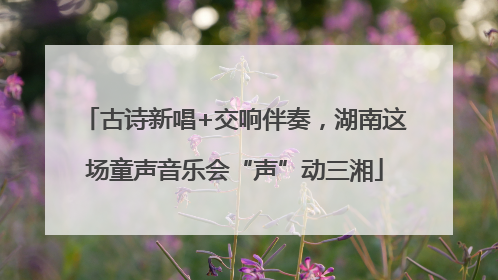 古诗新唱+交响伴奏，湖南这场童声音乐会“声”动三湘